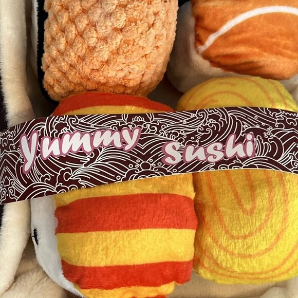 Yummy Sushi Dog Toy Set Plush with Squeakers Vibrant Life Cozy Buddy New - Picture 6 of 14